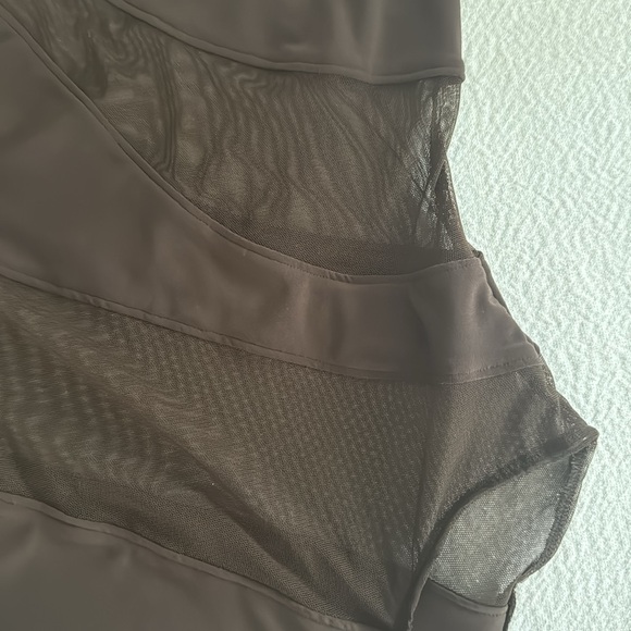 Norma Kamali Snake Mesh One-Shoulder Swimsuit,Chocolate/Chocolate Mesh, L, $245 - Picture 9 of 11